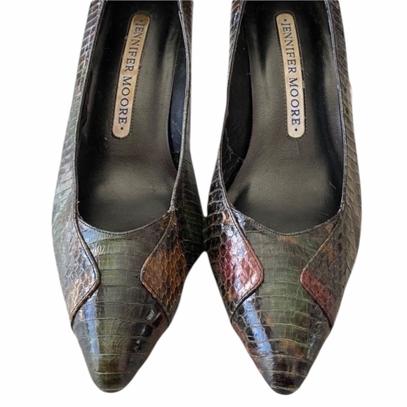 Jennifer Moore Snake Skin Heels Size 9 Medium - Picture 2 of 4